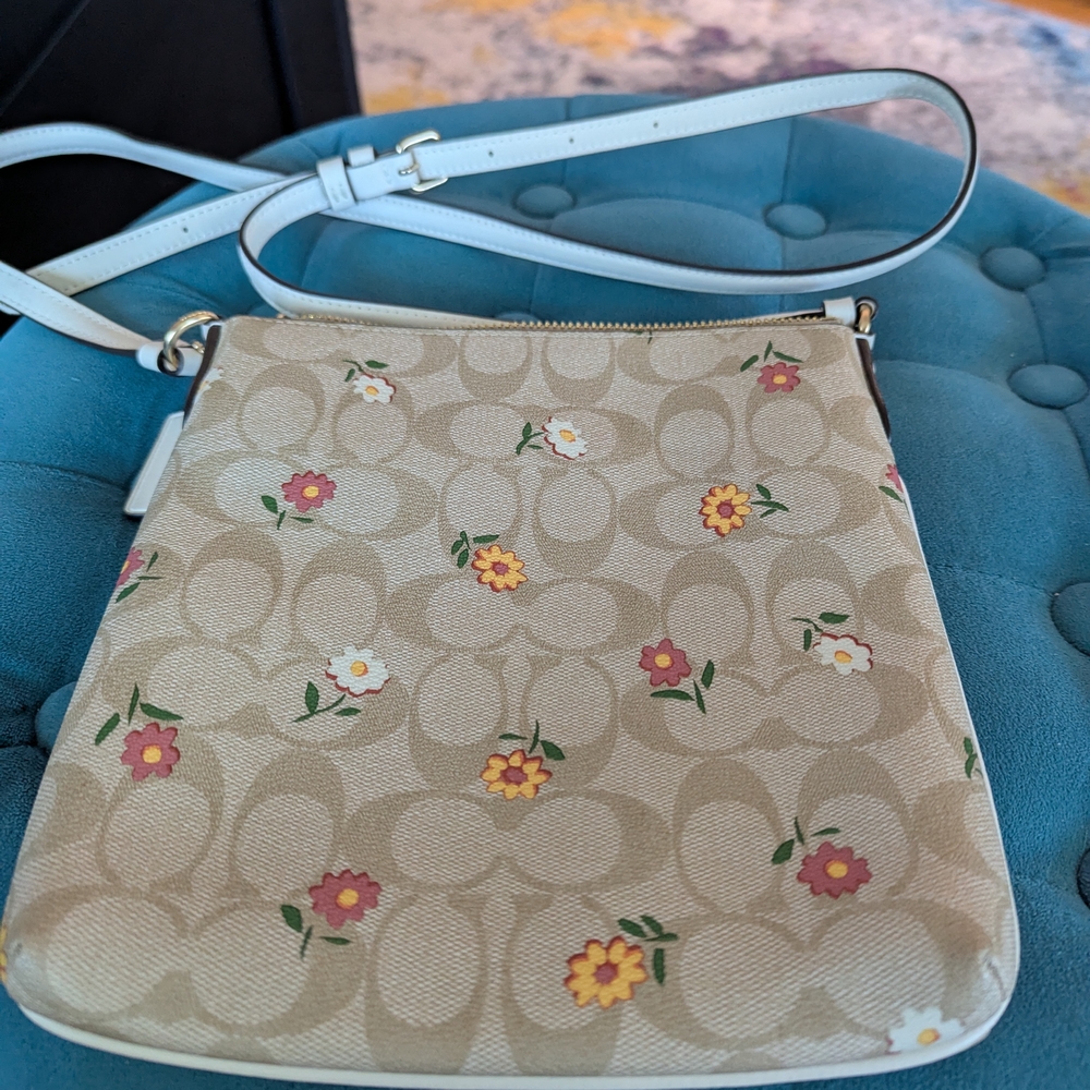 Floral Beige Crossbody Bag